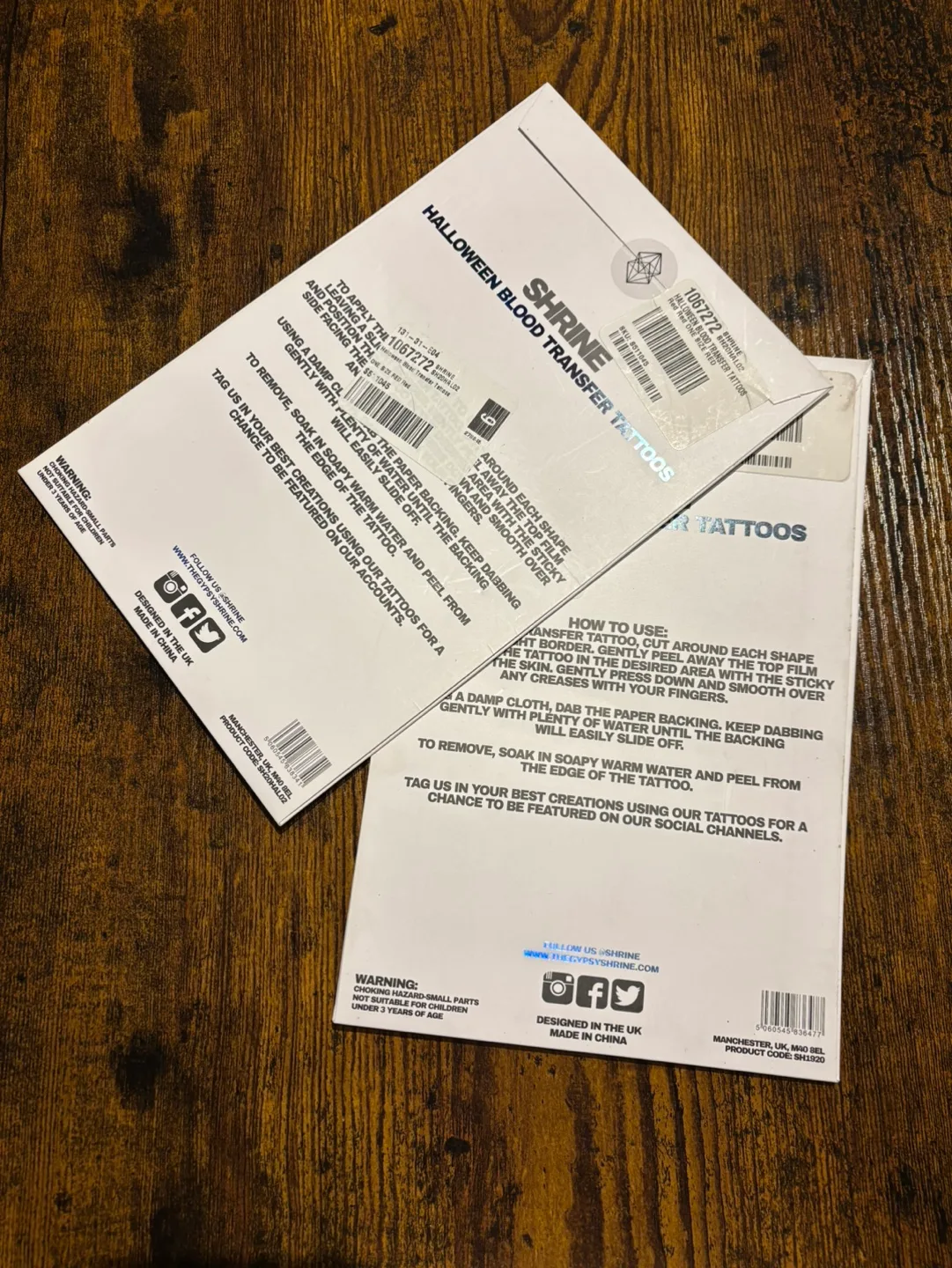 SHRINE Transfer Tattoos - 2 packages image indicator(6)