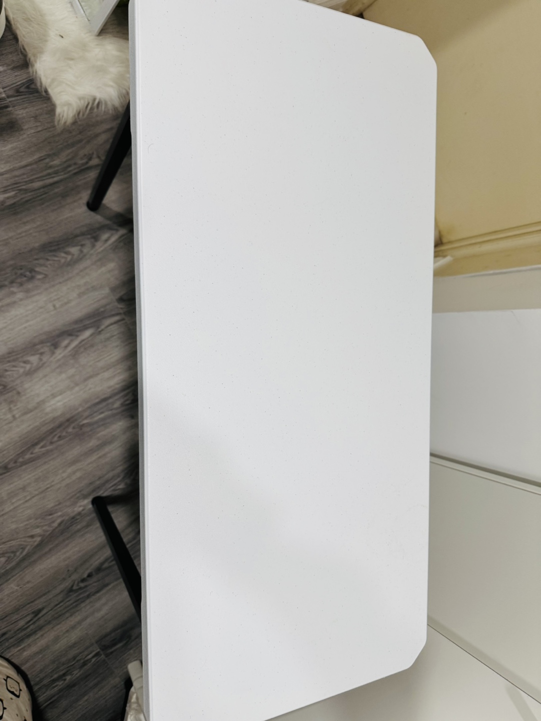 Foldable Table - White Plastic Top, Black Metal Legs - photo 3