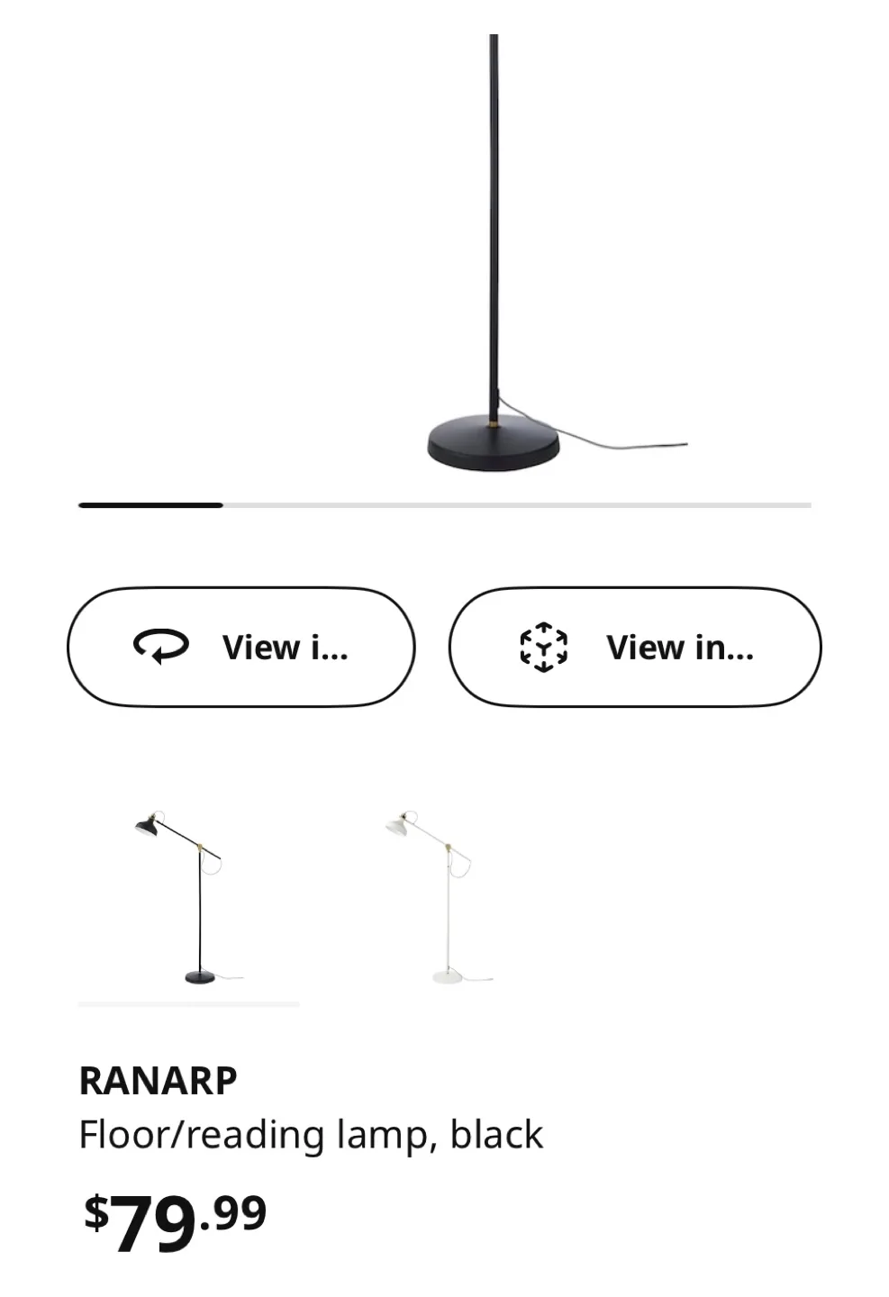 IKEA FADO Floor Lamp - Black image indicator(6)