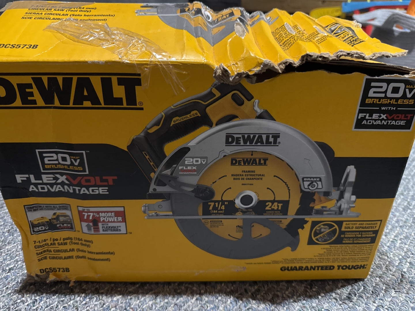 Dewalt 20V Max Brushless 7-1/4" Circular Saw - DCS573B