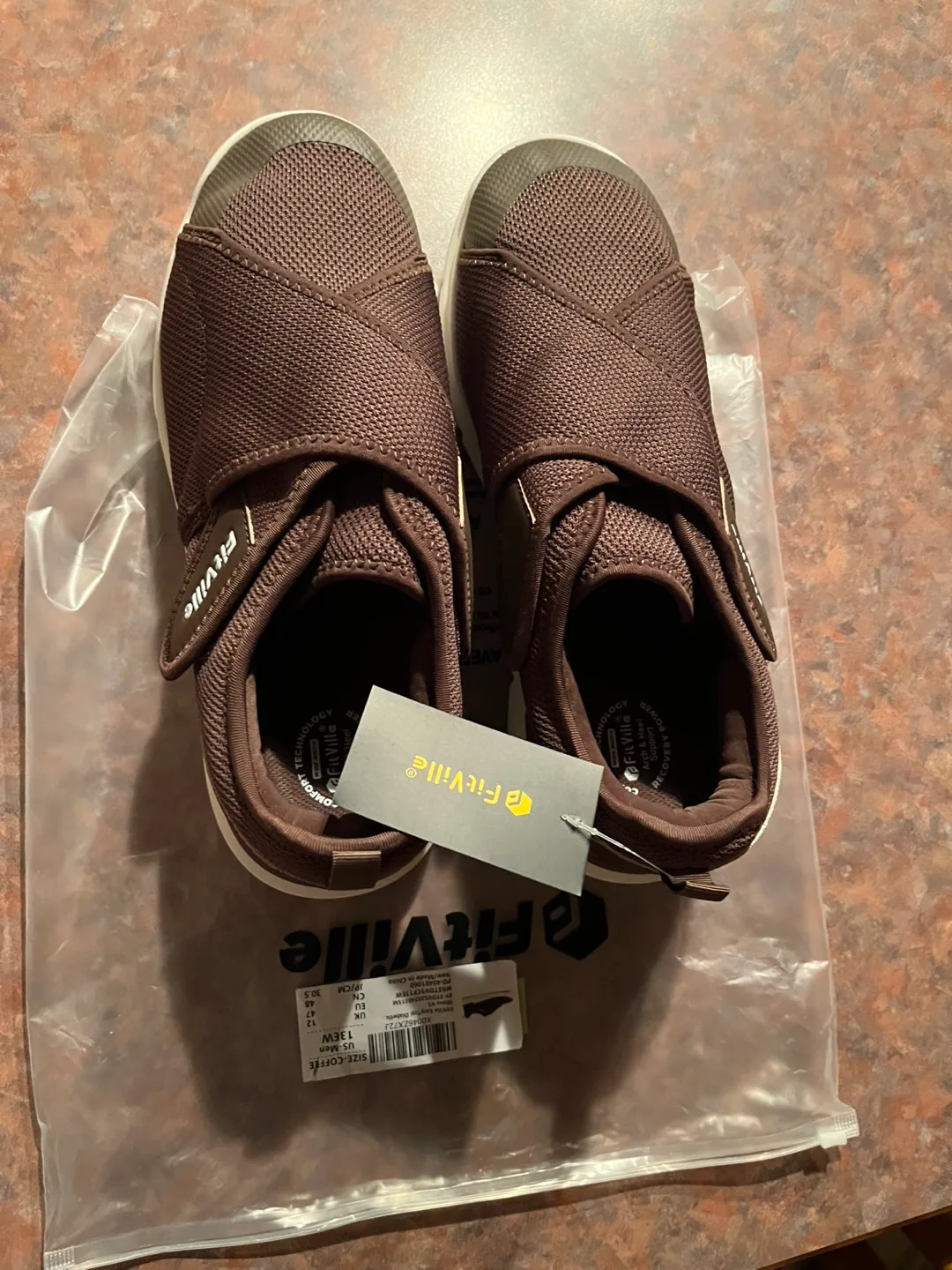 FitVille Men's Brown  - Size 13 EW Diabetic/Swollen feet shoe image indicator(4)