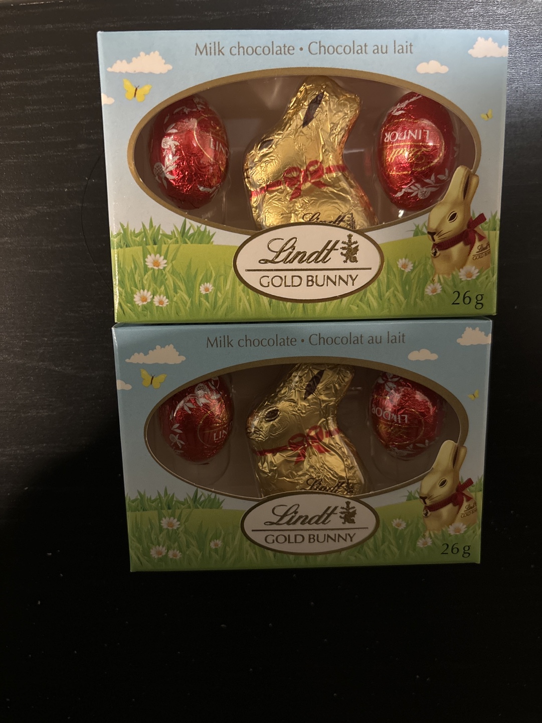 Two Lindt Gold Bunny Chocolate Easter Boxes