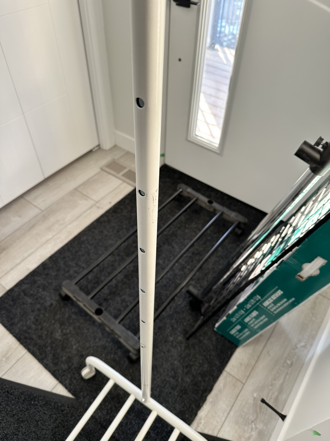 White IKEA Clothing Rack with Wheels