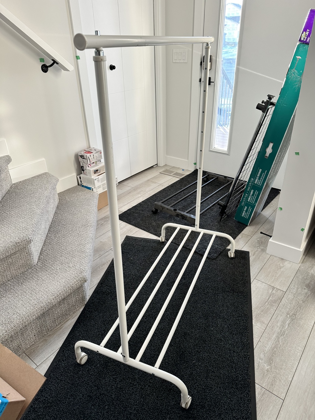 White IKEA Clothing Rack with Wheels - photo 4