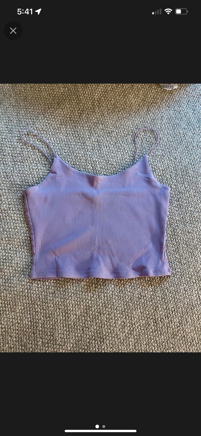 Garage Purple Ribbed Cami Top