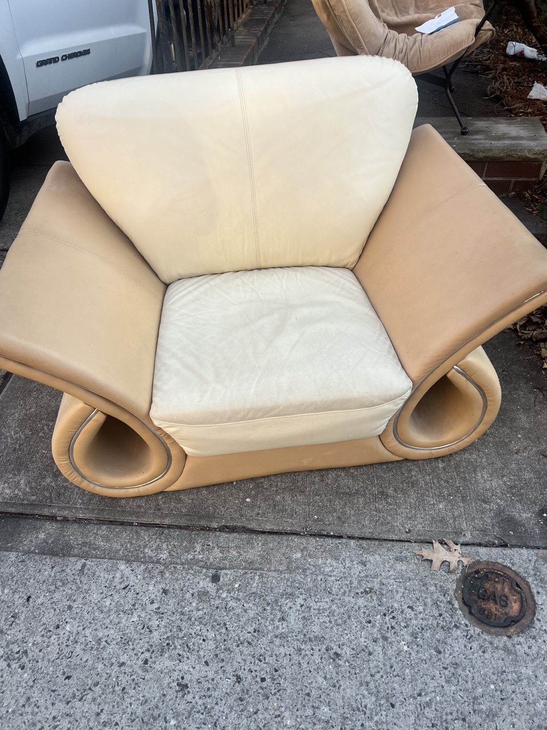 Mid-Century Modern Leather Accent Chair - photo 2