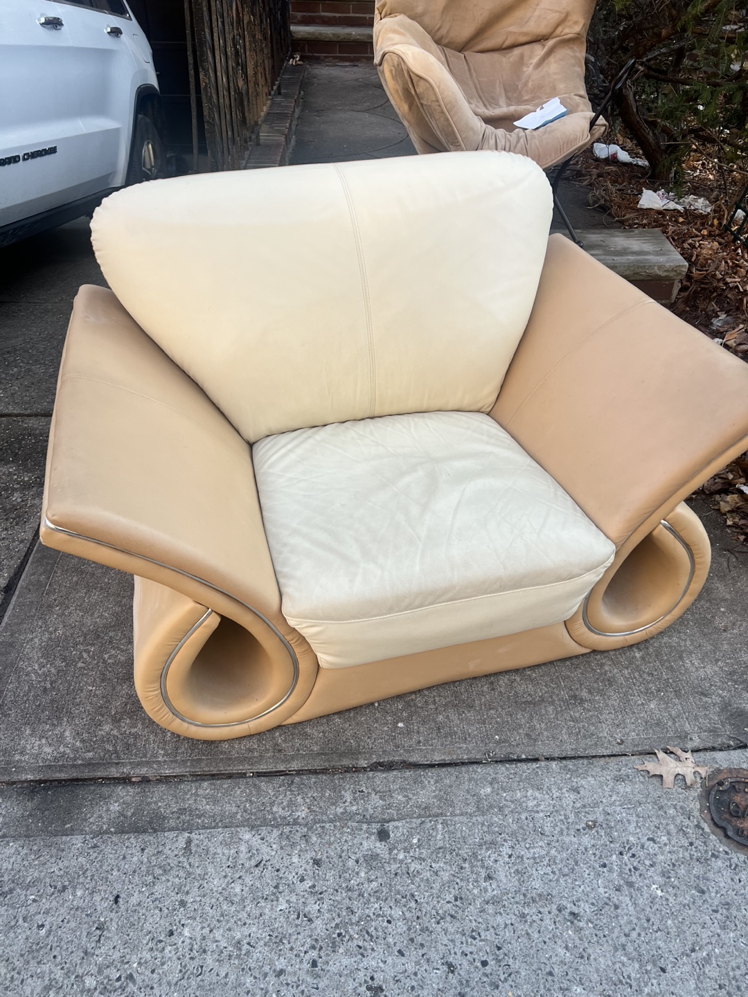 Mid-Century Modern Leather Accent Chair