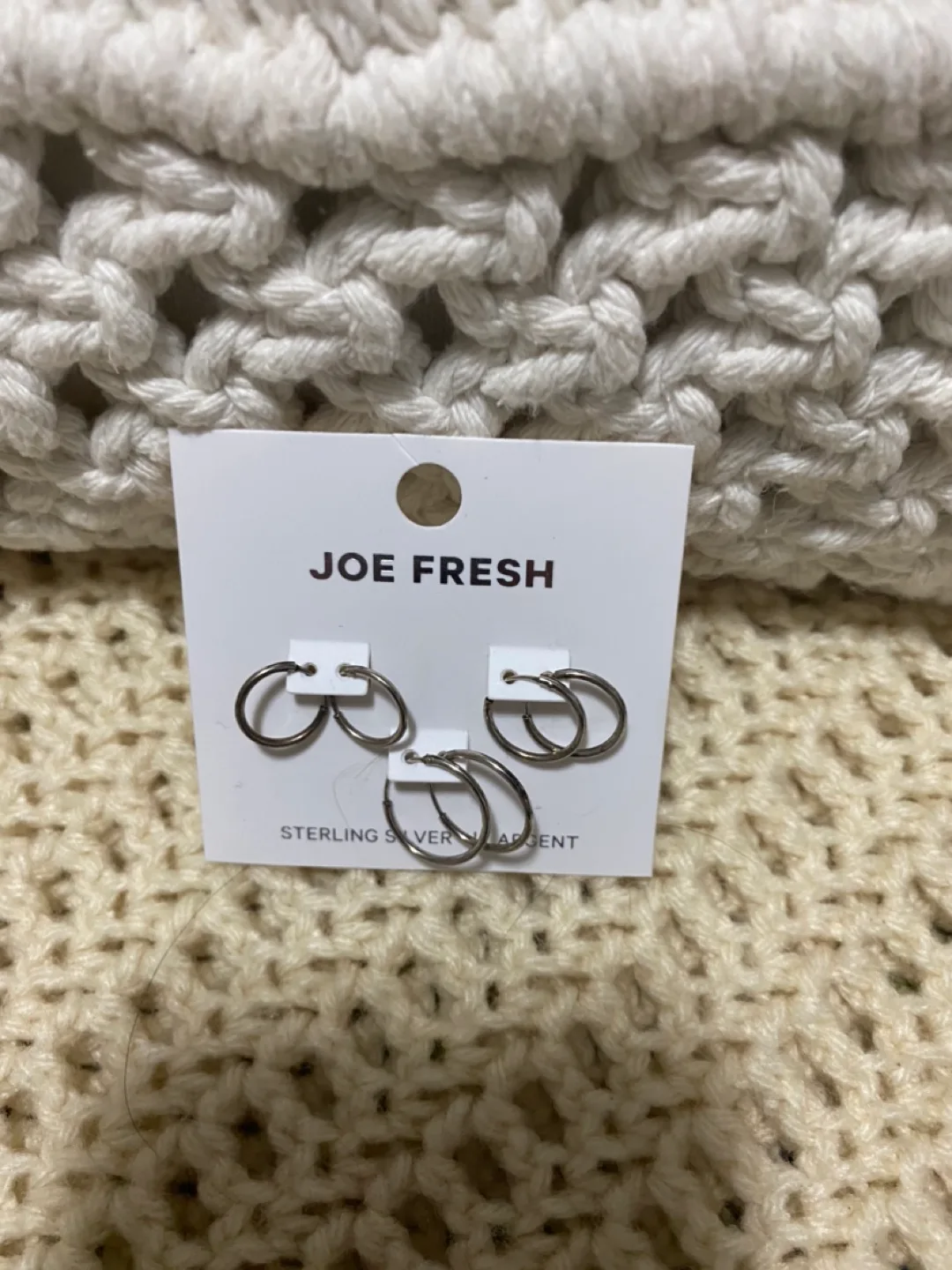Joe Fresh Sterling Silver Hoop Earrings Set image indicator(3)