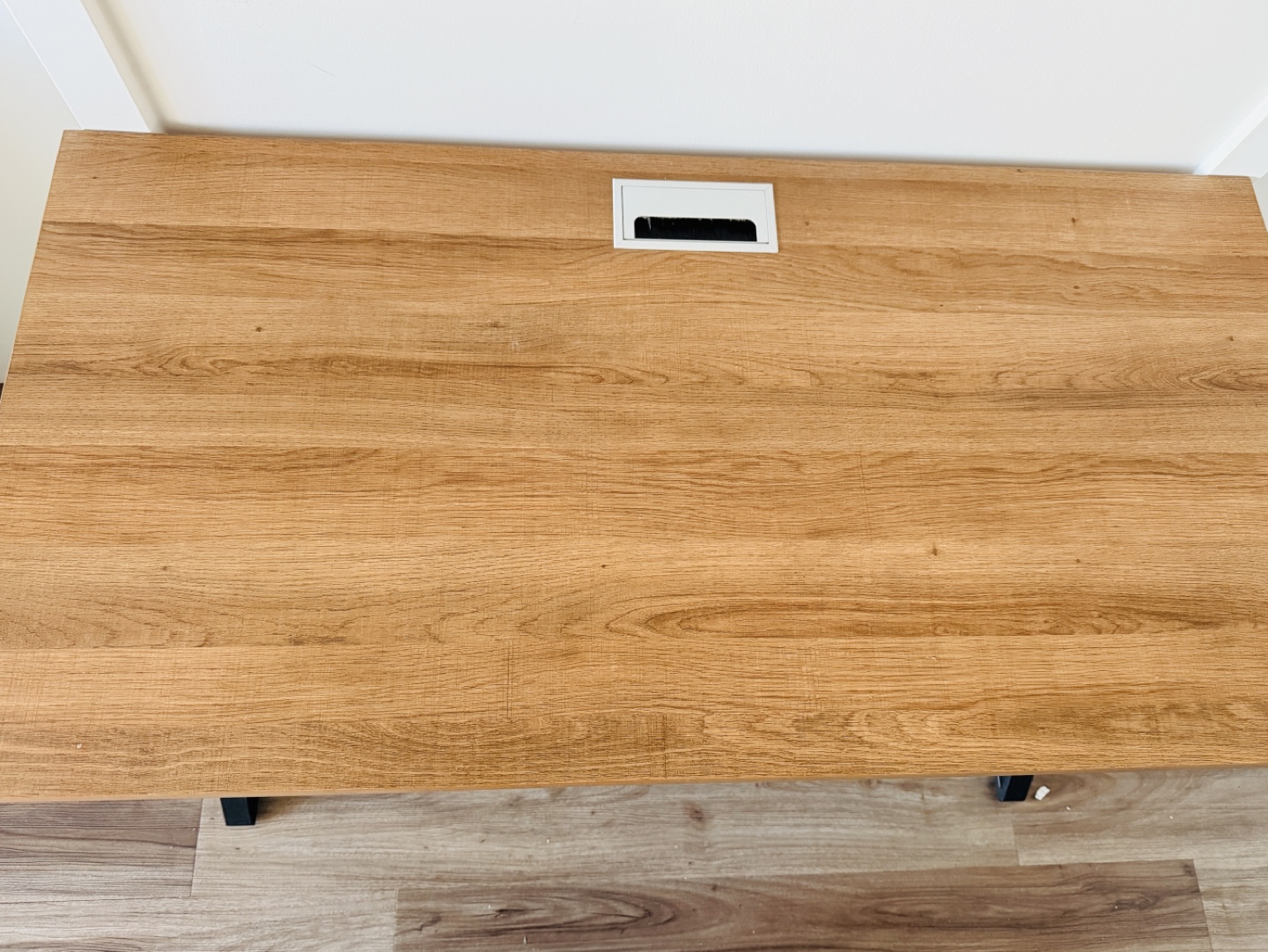 Modern Wooden Desk with Black Metal Legs