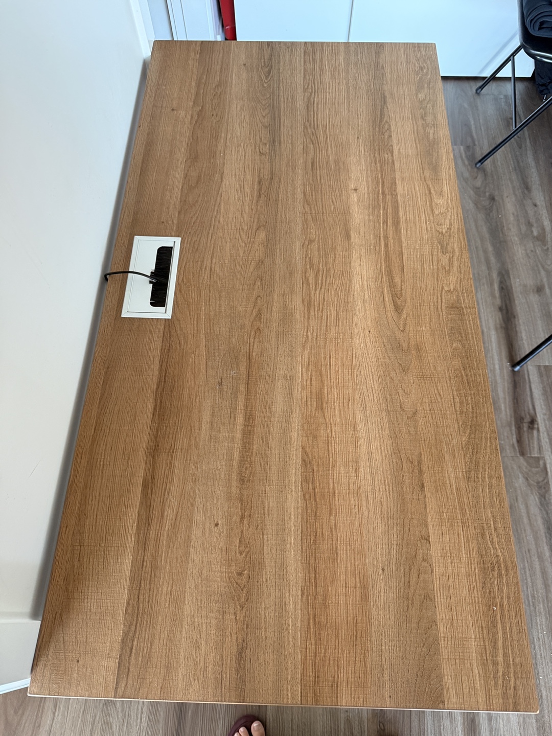 Modern Wooden Desk with Black Metal Legs - photo 5