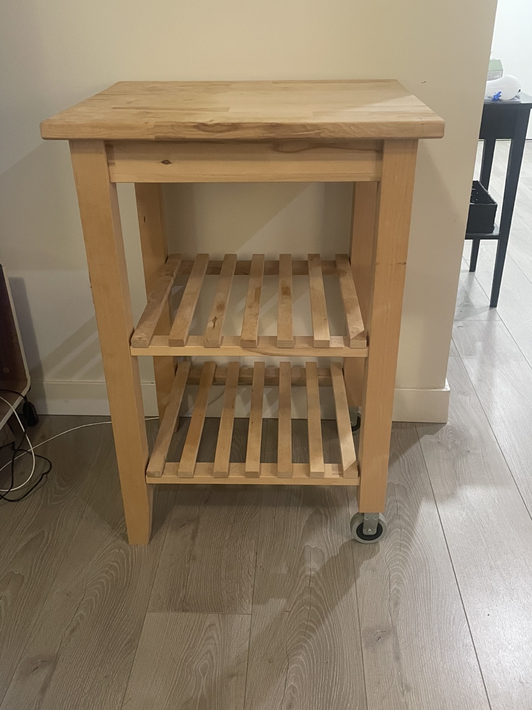 IKEA Wooden Kitchen Cart with Wheels