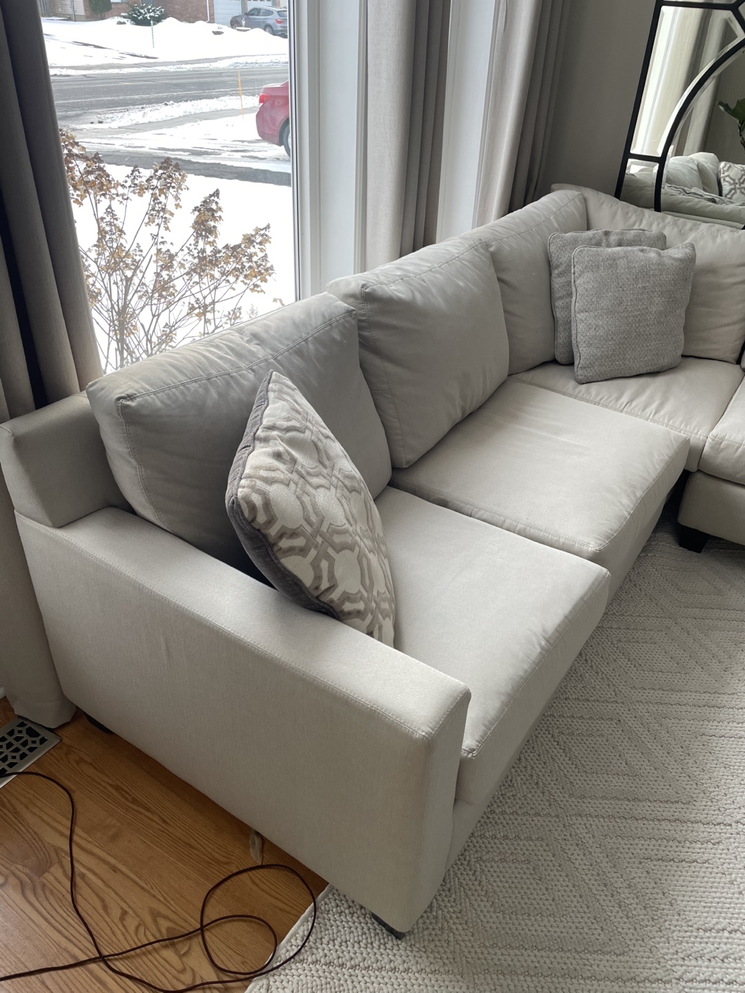 Beige Linen Down filled Sectional Sofa - photo 4