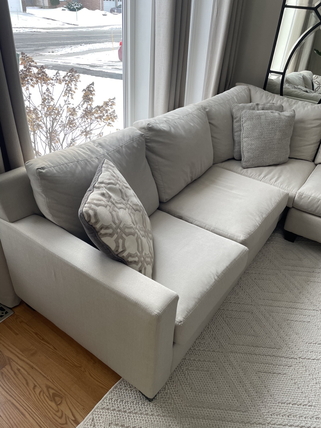 Beige Linen Down filled Sectional Sofa - photo 3