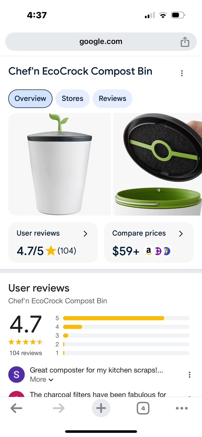 Chef'n EcoCrock Compost Bin with extra filters - photo 5