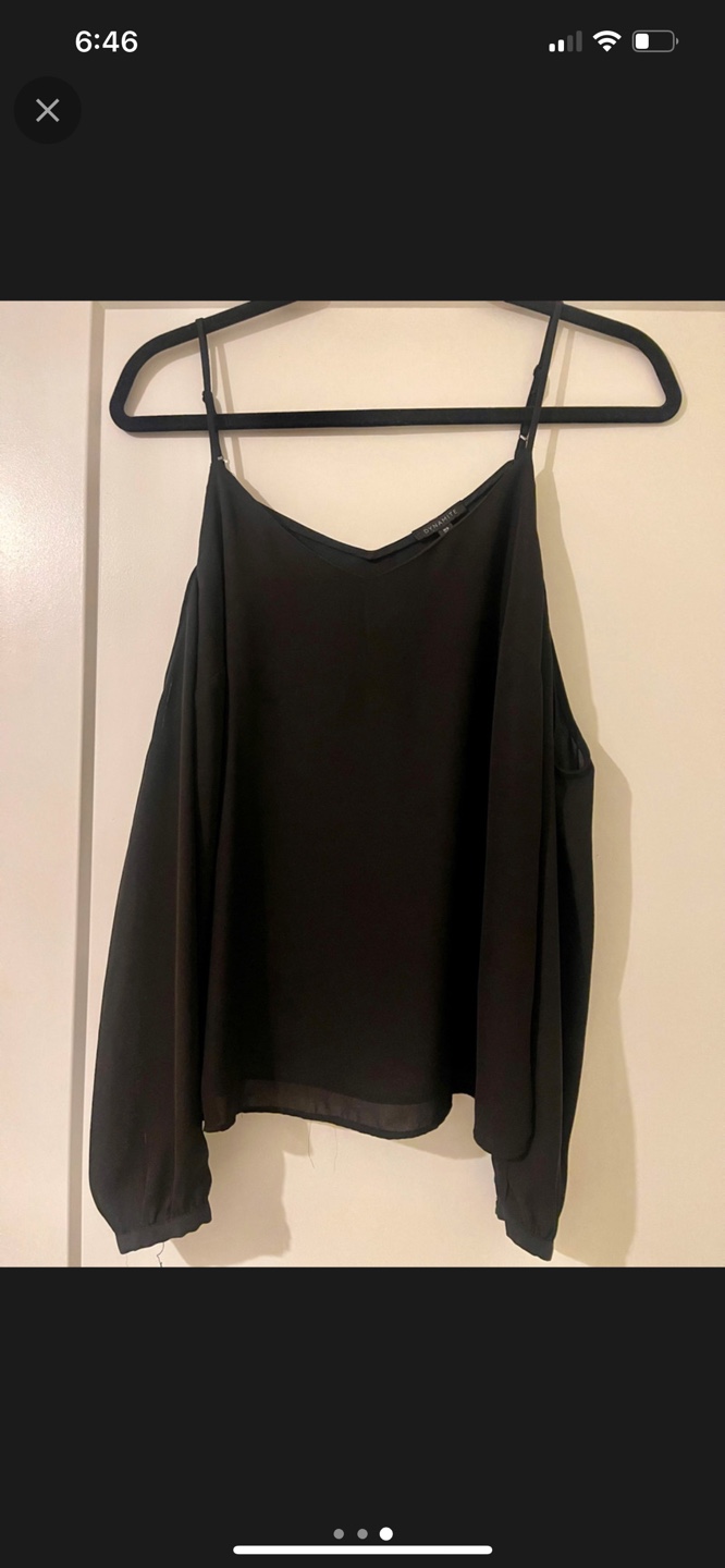 Dynamite black cold shoulder blouse - photo 3