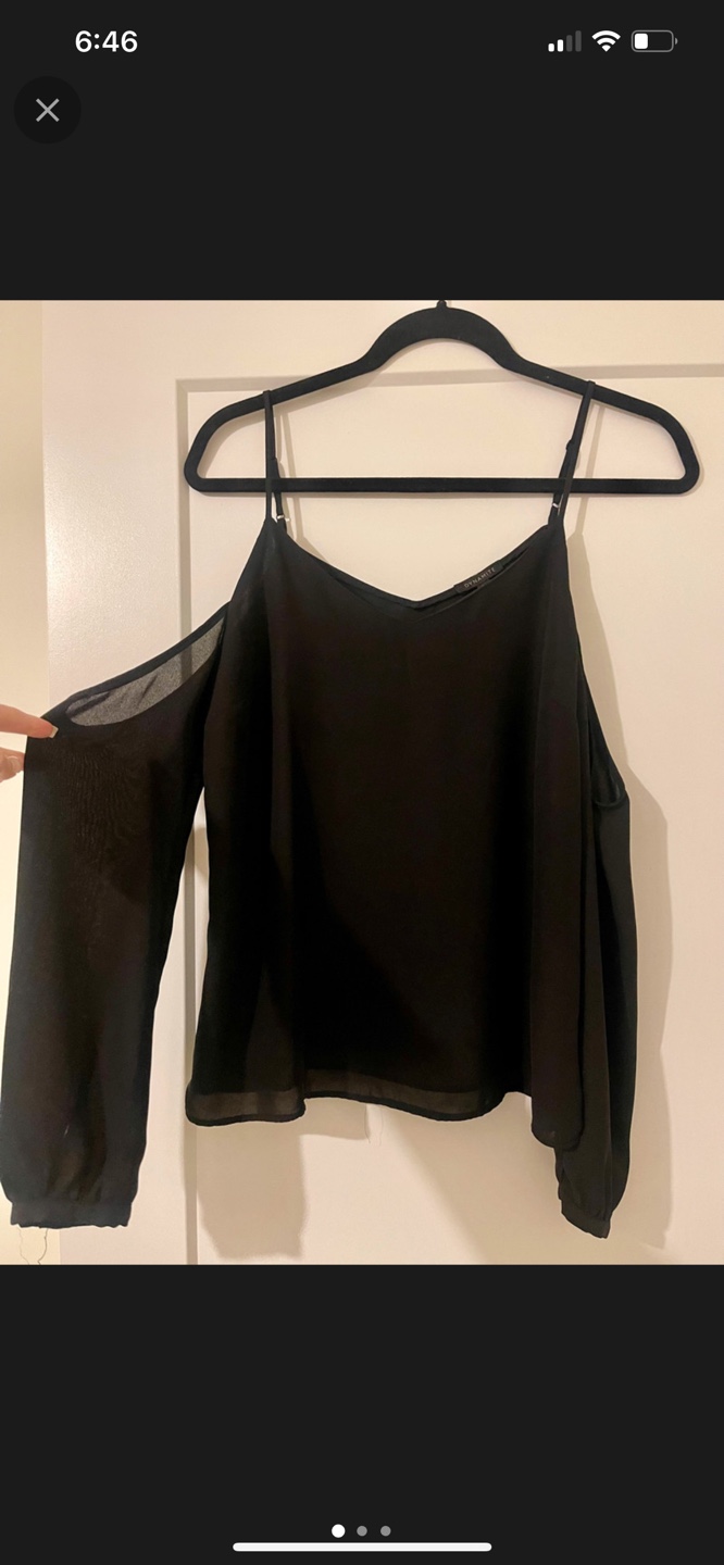 Dynamite black cold shoulder blouse