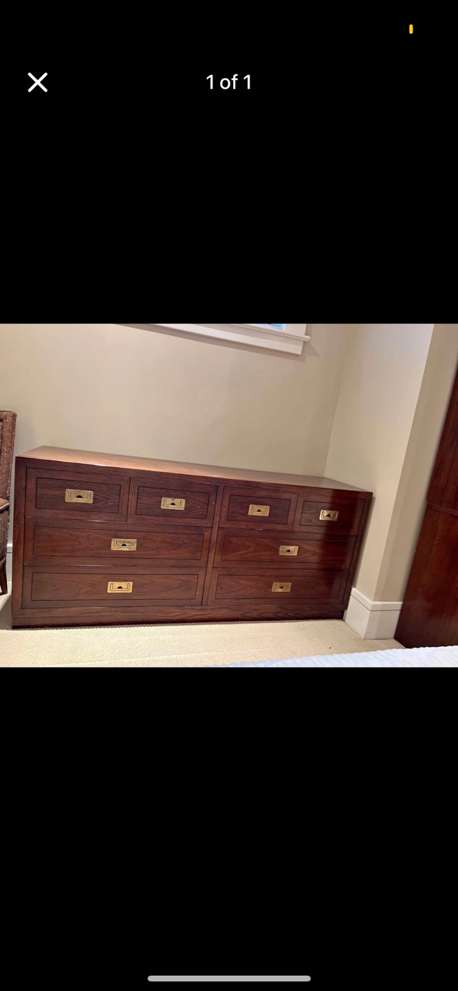 Dark Wood Six-Drawer Dresser