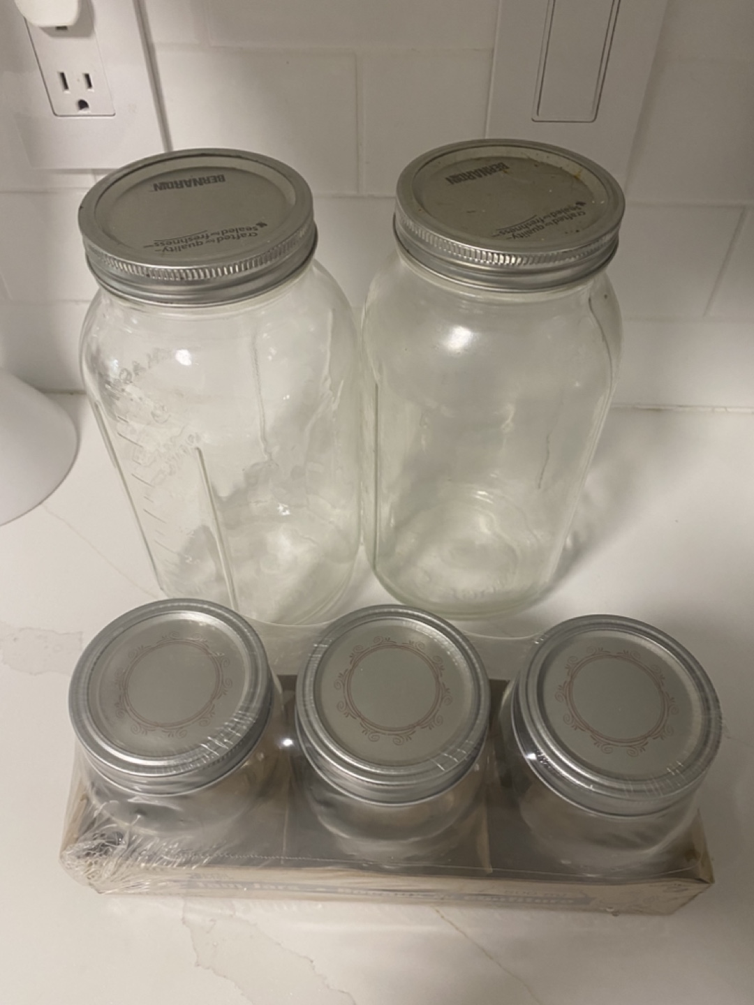 Five Glass Jars with Lids - Two Large & Three Small - photo 2