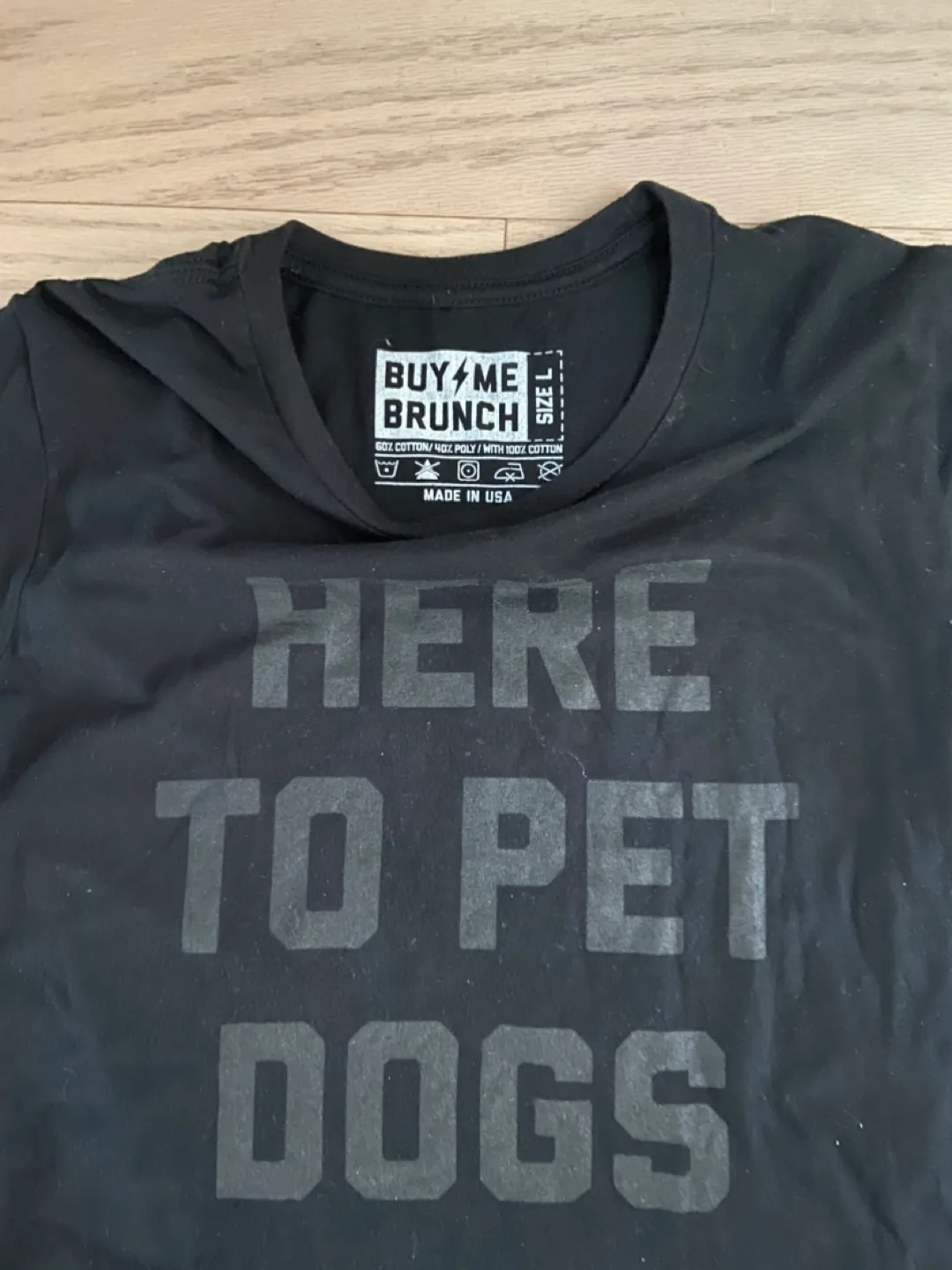 Buy Me Brunch "Here To Pet Dogs" T-Shirt image indicator(2)