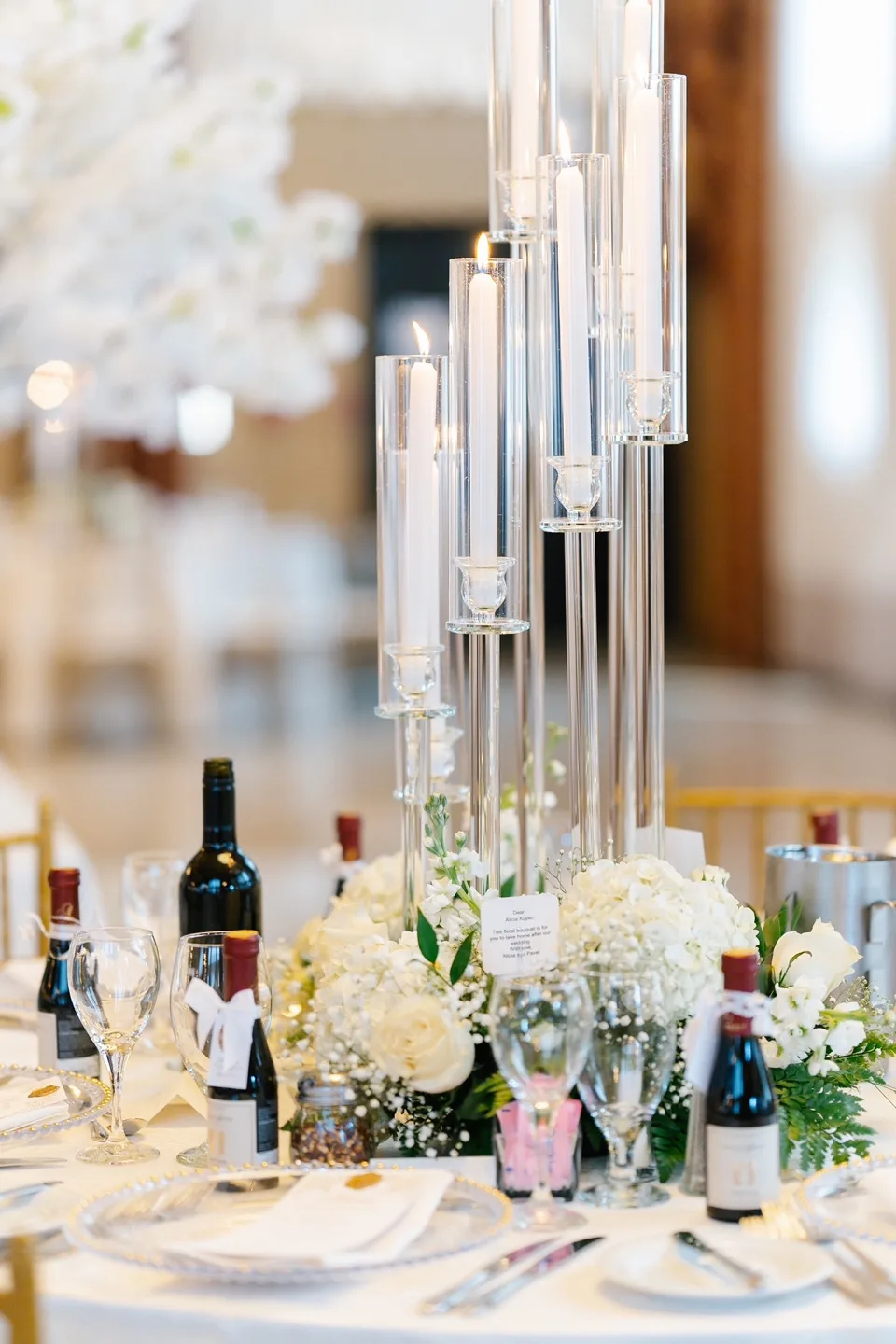 7-Head Crystal Candelabra, 104cm Tall Wedding Centerpiece image indicator(5)