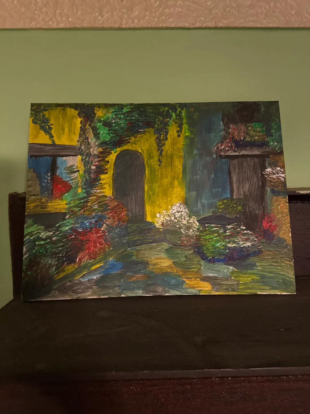 Original Acrylic Painting - Garden Scene thumbnail