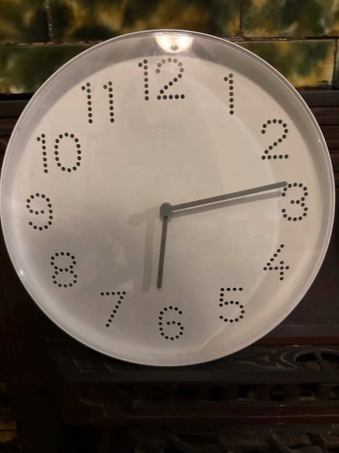 White Dotted Number Wall Clock thumbnail