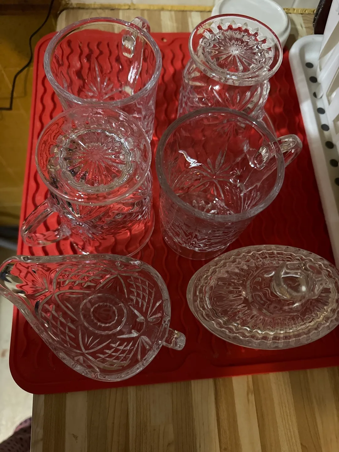 Vintage Crystal Cut Glass Tea Set thumbnail