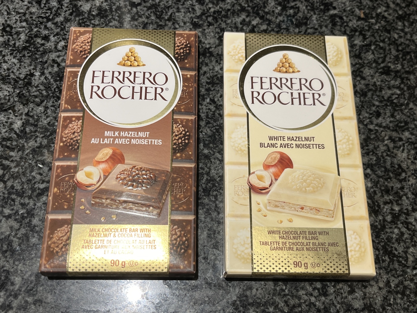 Ferrero Rocher Chocolate Bars - Milk & White Hazelnut