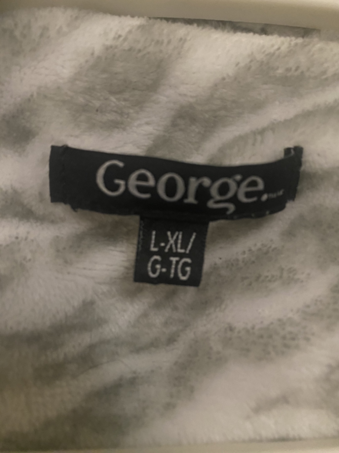 Women's George Grey Zebra Print Fleece Robe - Size L/XL - photo 4