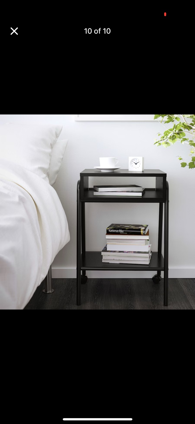 IKEA Black Rolling Side Table