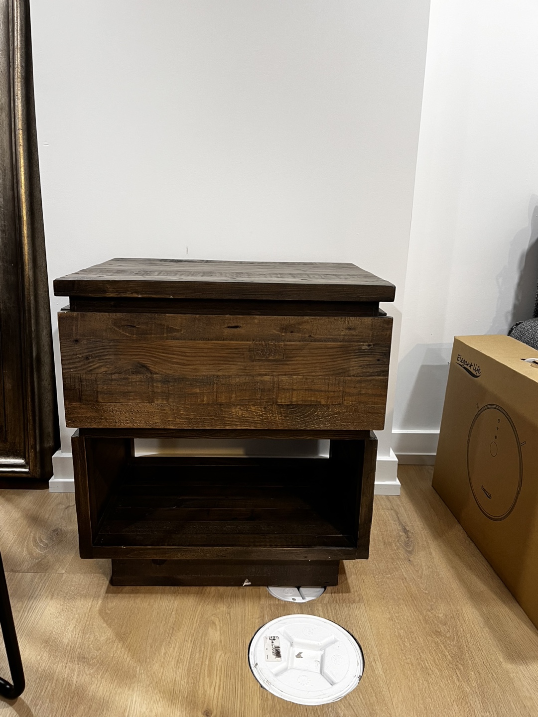 Rustic Brown Wooden Nightstand (two)