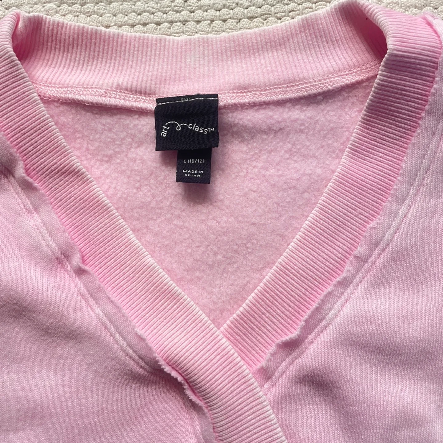 Pink Art Class V-Neck Girls Sweatshirt Size L/10/12 image indicator(5)