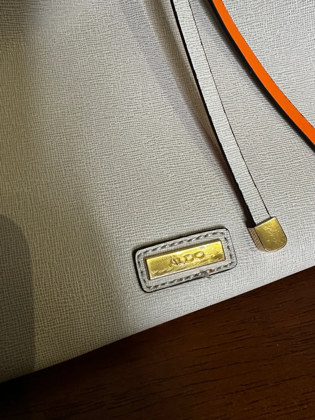 ALDO Beige Tote Bag with Orange Interior image indicator(2)