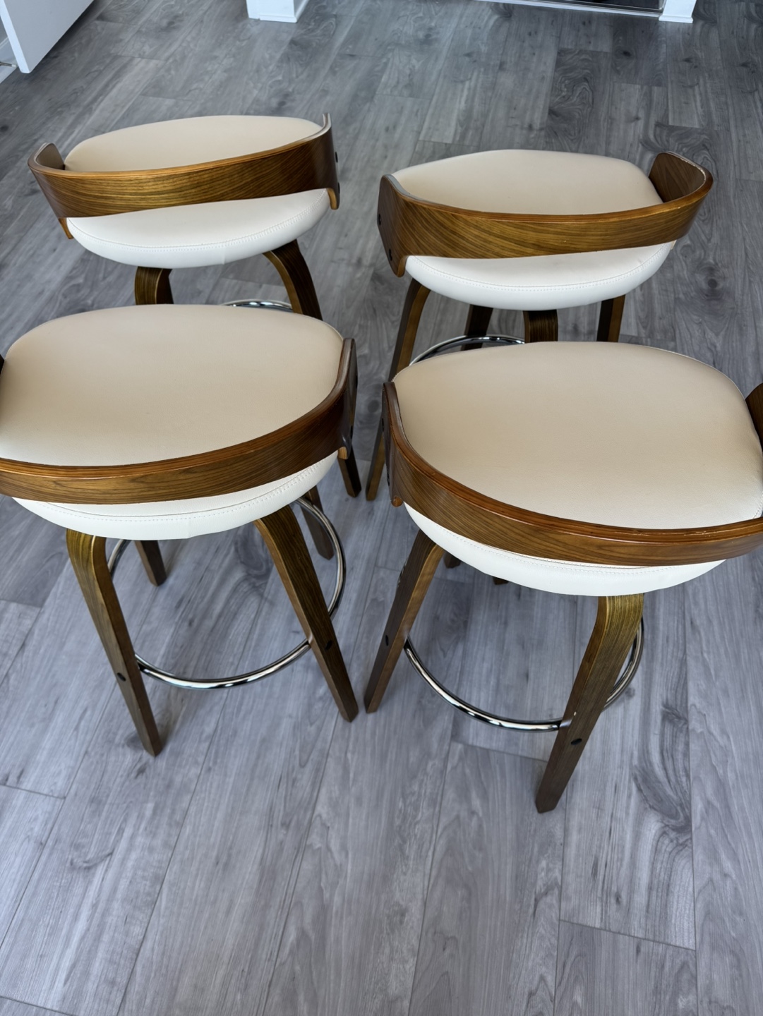 Set of Four 30” H Mid-Century Modern Bar Stools - photo 2