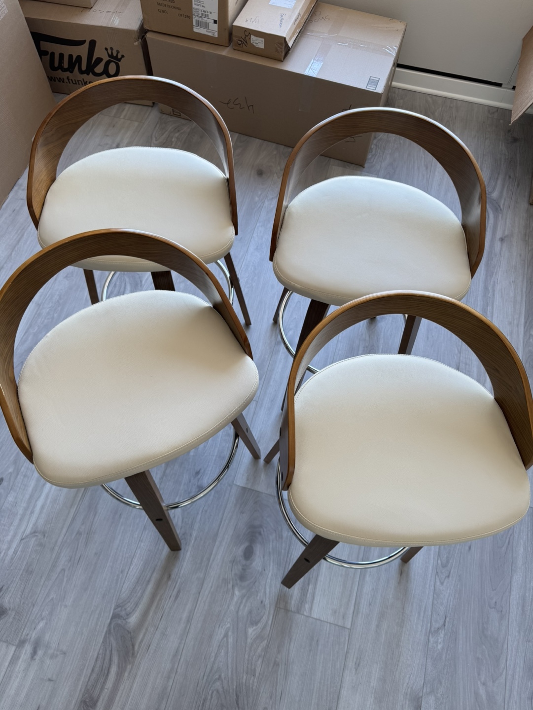 Set of Four 30” H Mid-Century Modern Bar Stools - photo 3