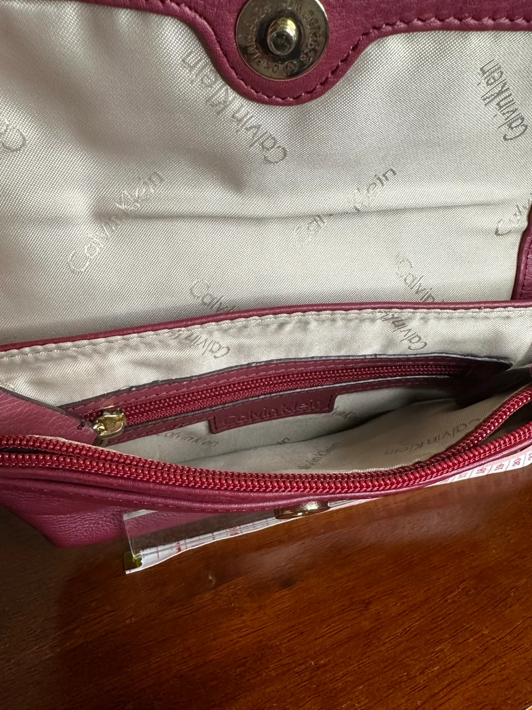 Calvin Klein Burgundy Leather Crossbody Bag image indicator(4)