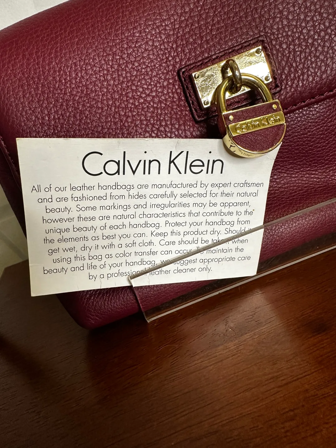 Calvin Klein Burgundy Leather Crossbody Bag image indicator(6)