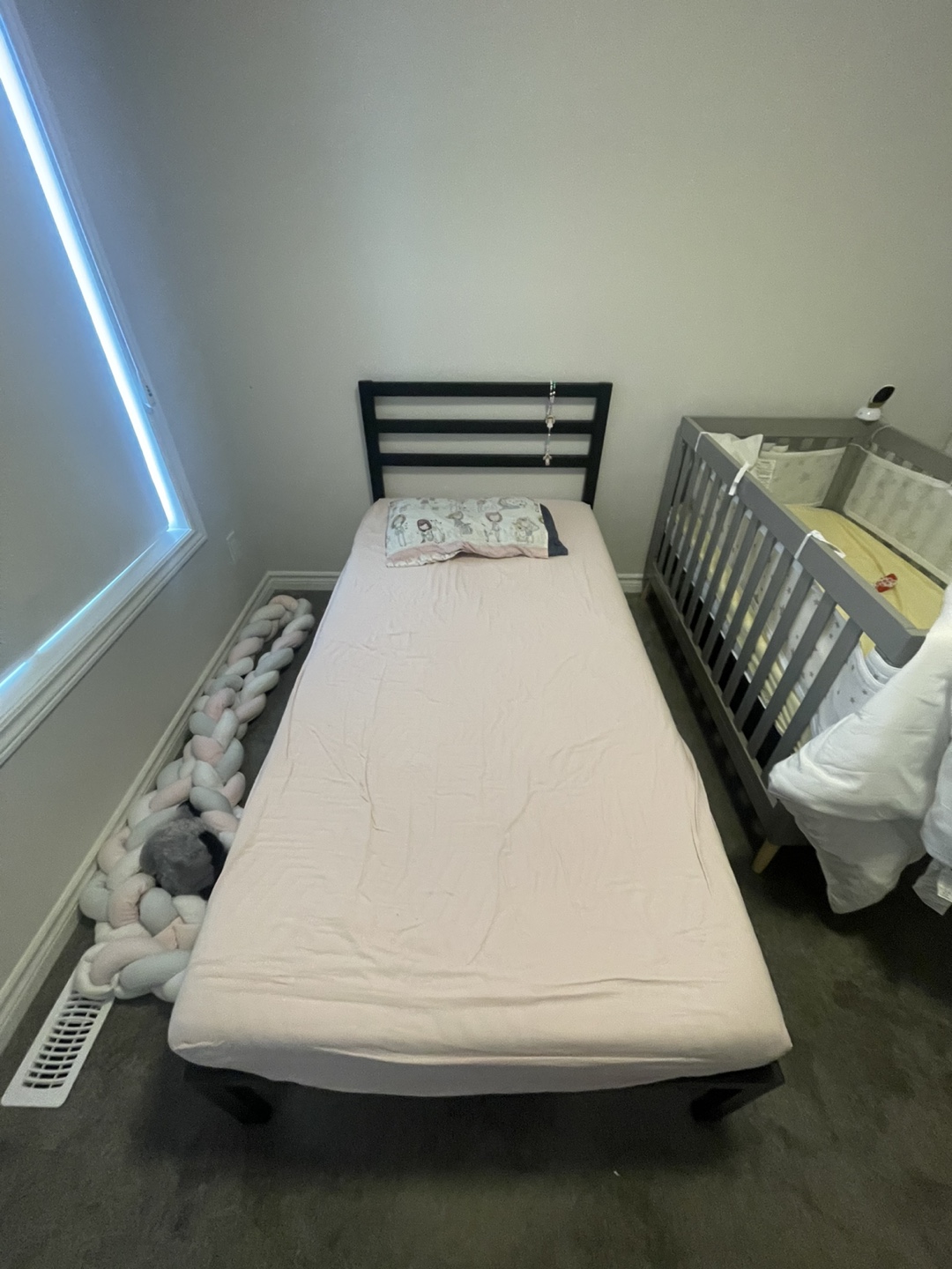 Twin-size Black Metal Bed Frame