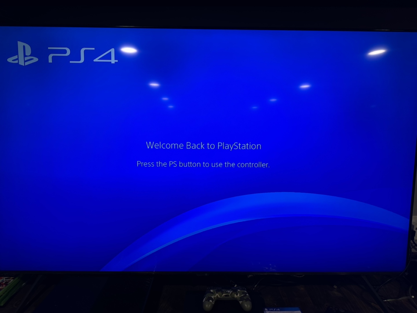 PS4 Console with Two Controllers and Overwatch Game