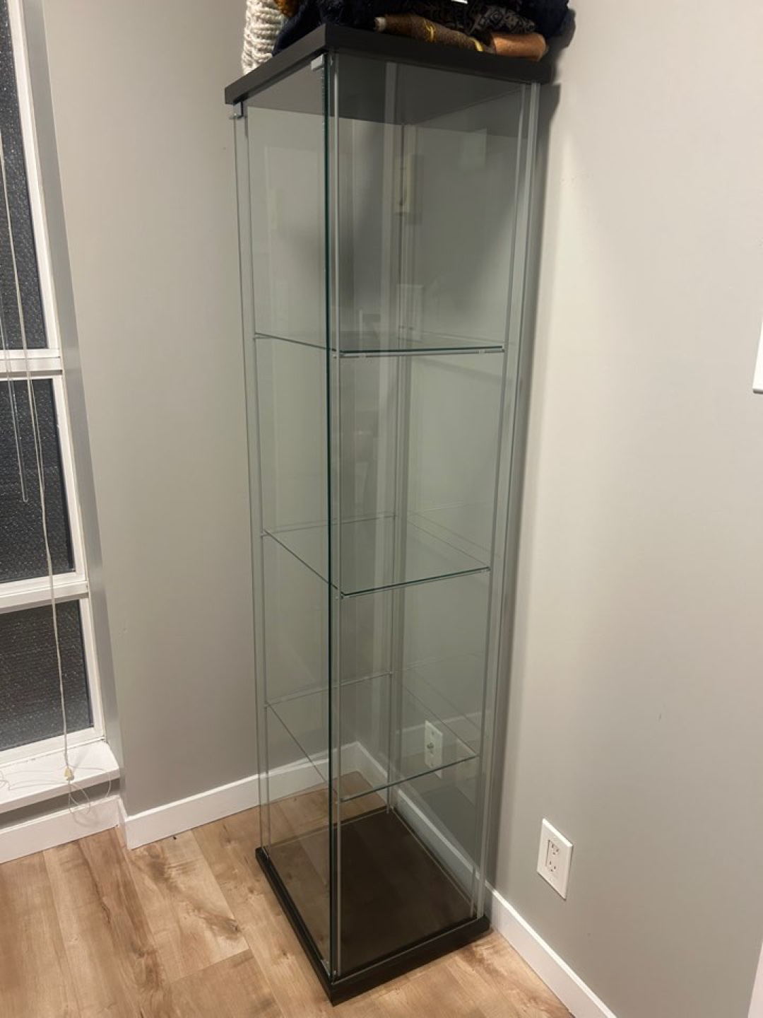 Glass Display Cabinet with Four Shelves