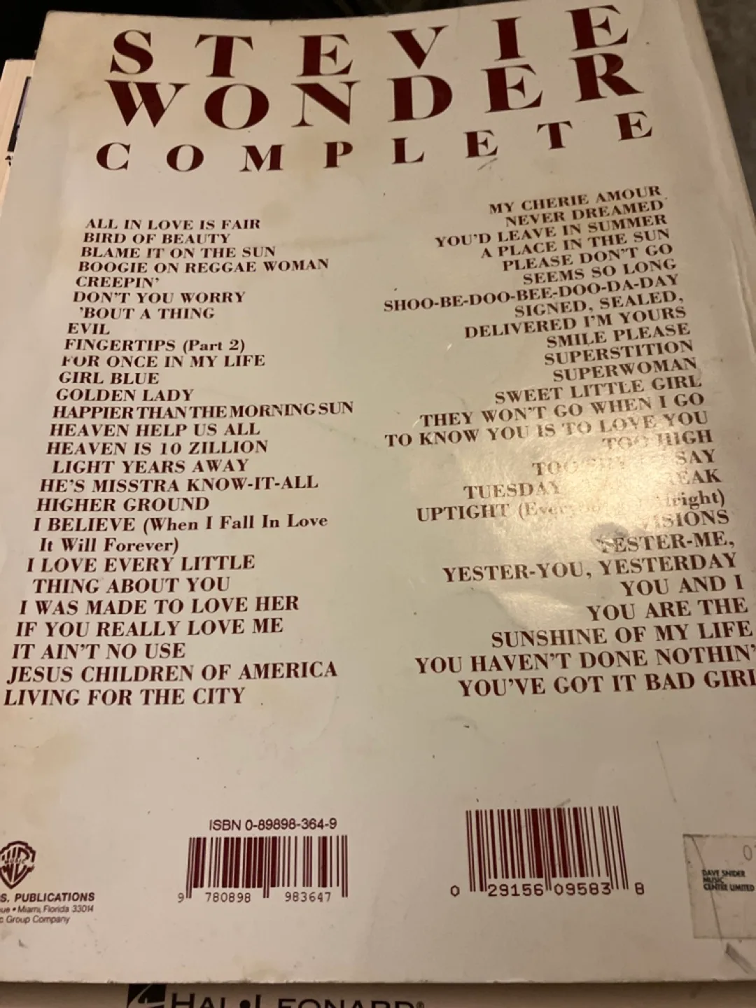 Stevie Wonder Complete Volume 1 Through 1975 Songbook image indicator(2)