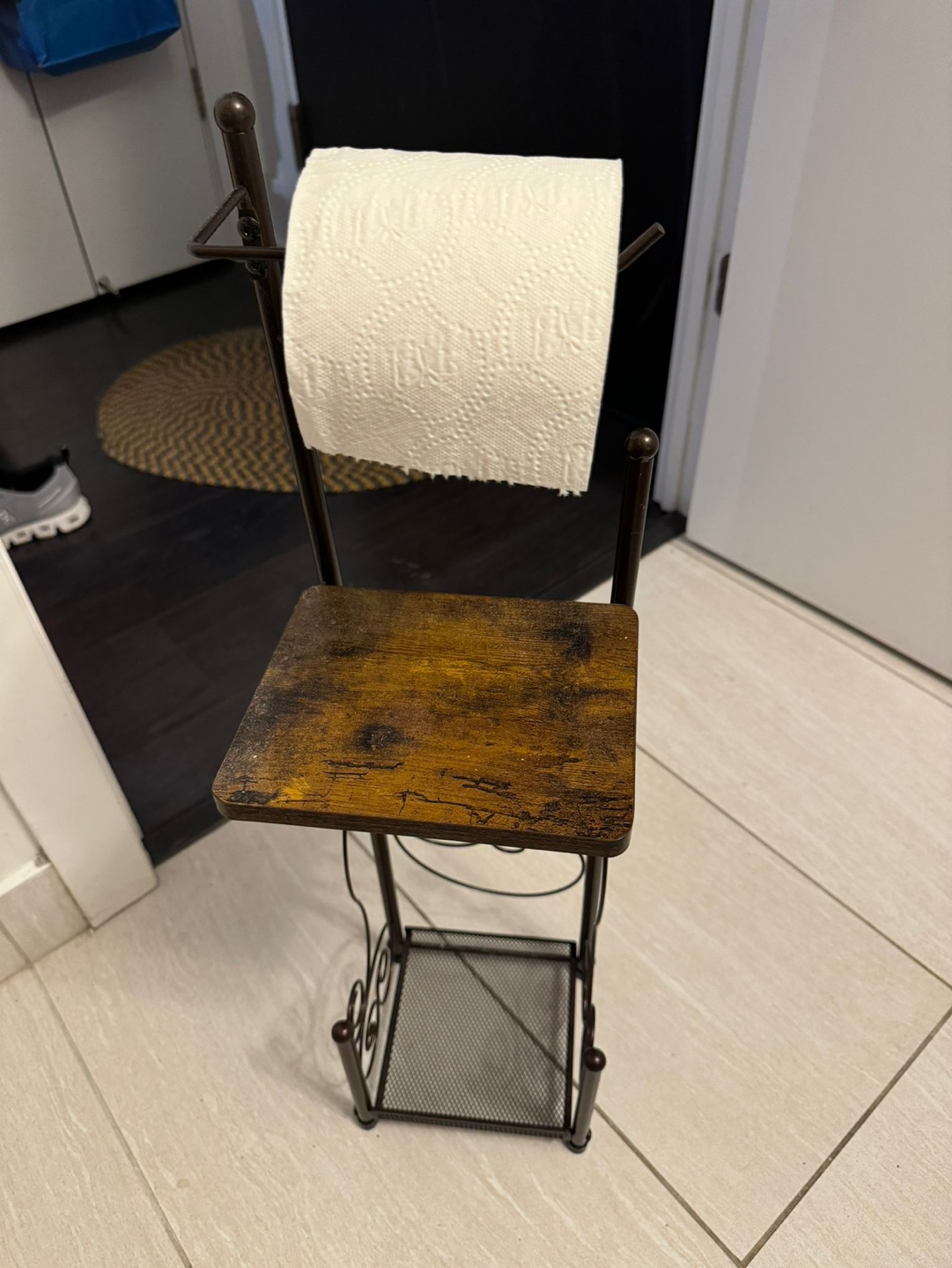 Standing Toilet Paper Holder with Shelf - photo 3