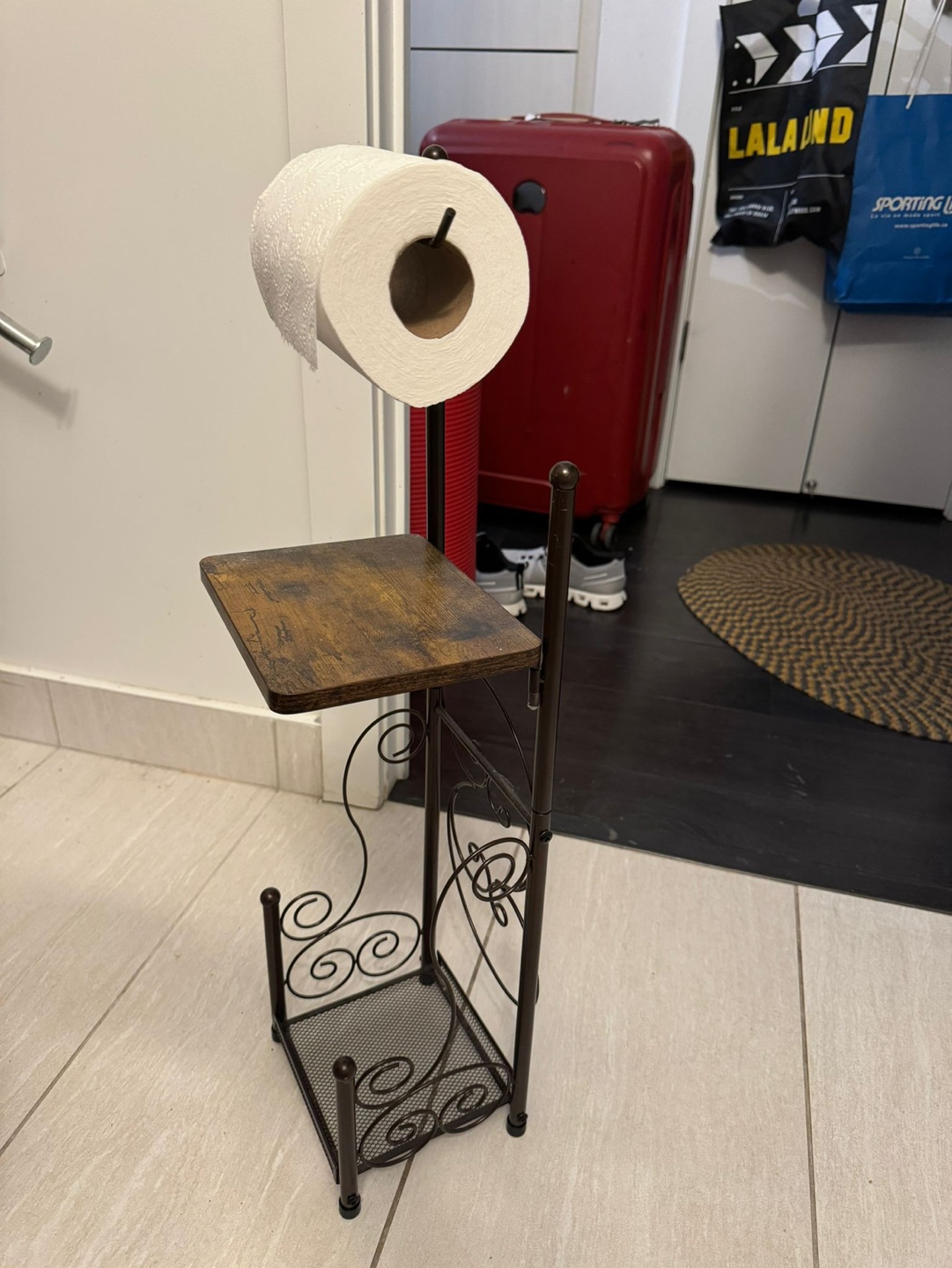 Standing Toilet Paper Holder with Shelf - photo 2