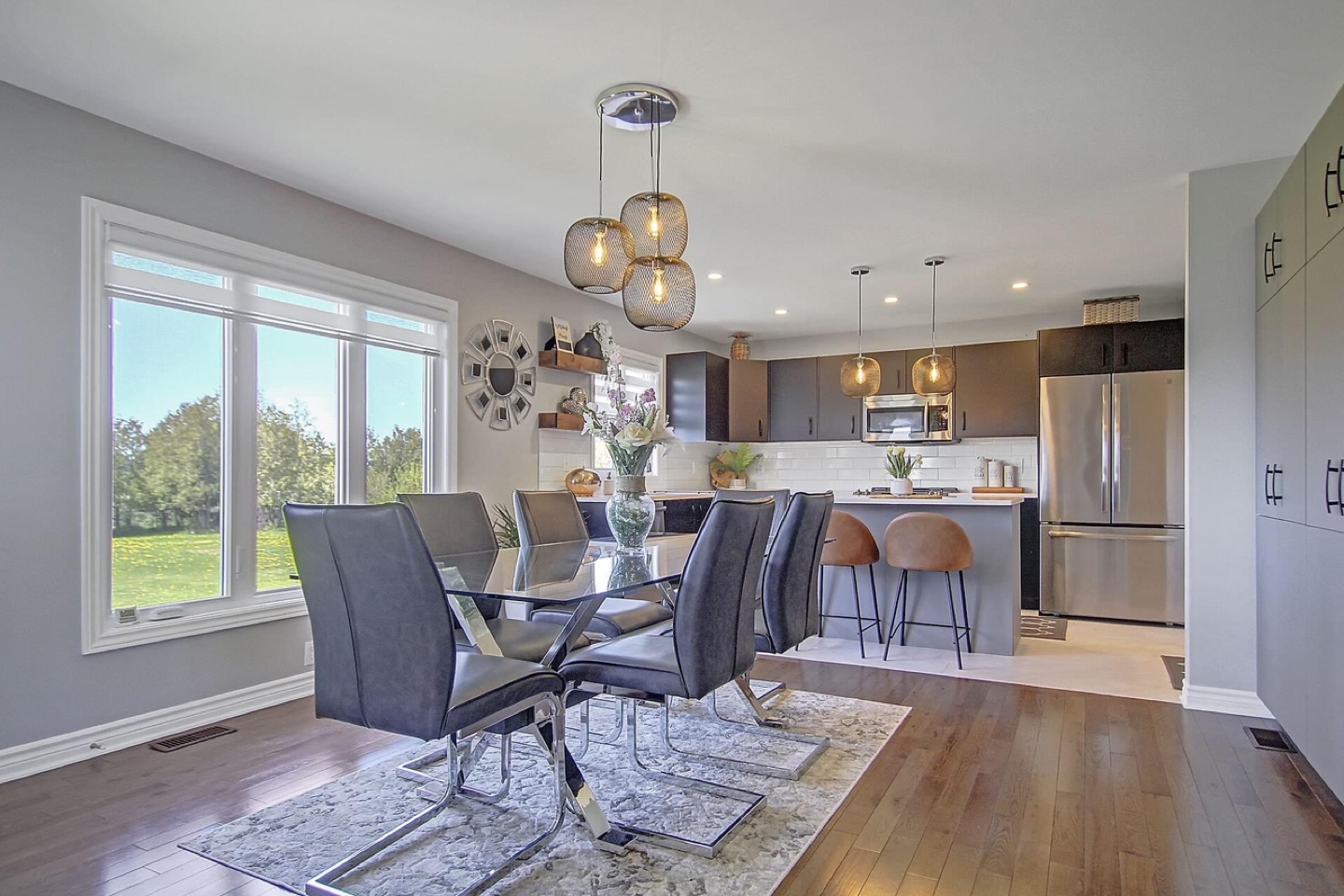 Modern Glass Dining Table with Six Chairs - photo 2