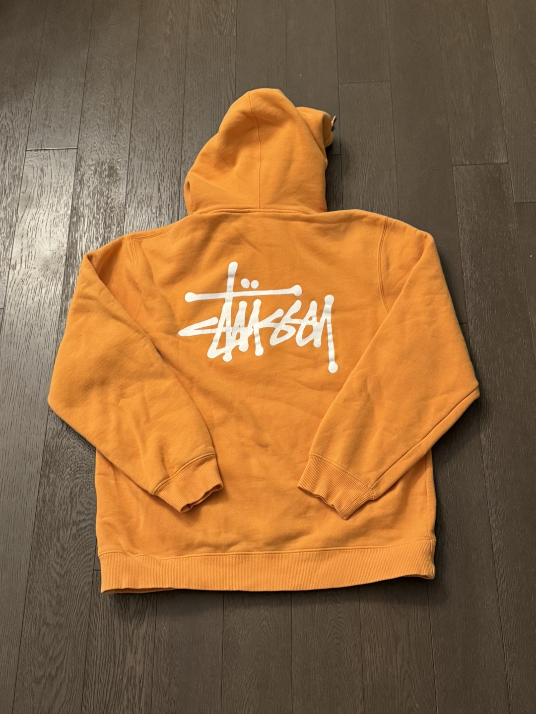 Authenticated Stüssy Orange Hoodie Size Large - photo 2