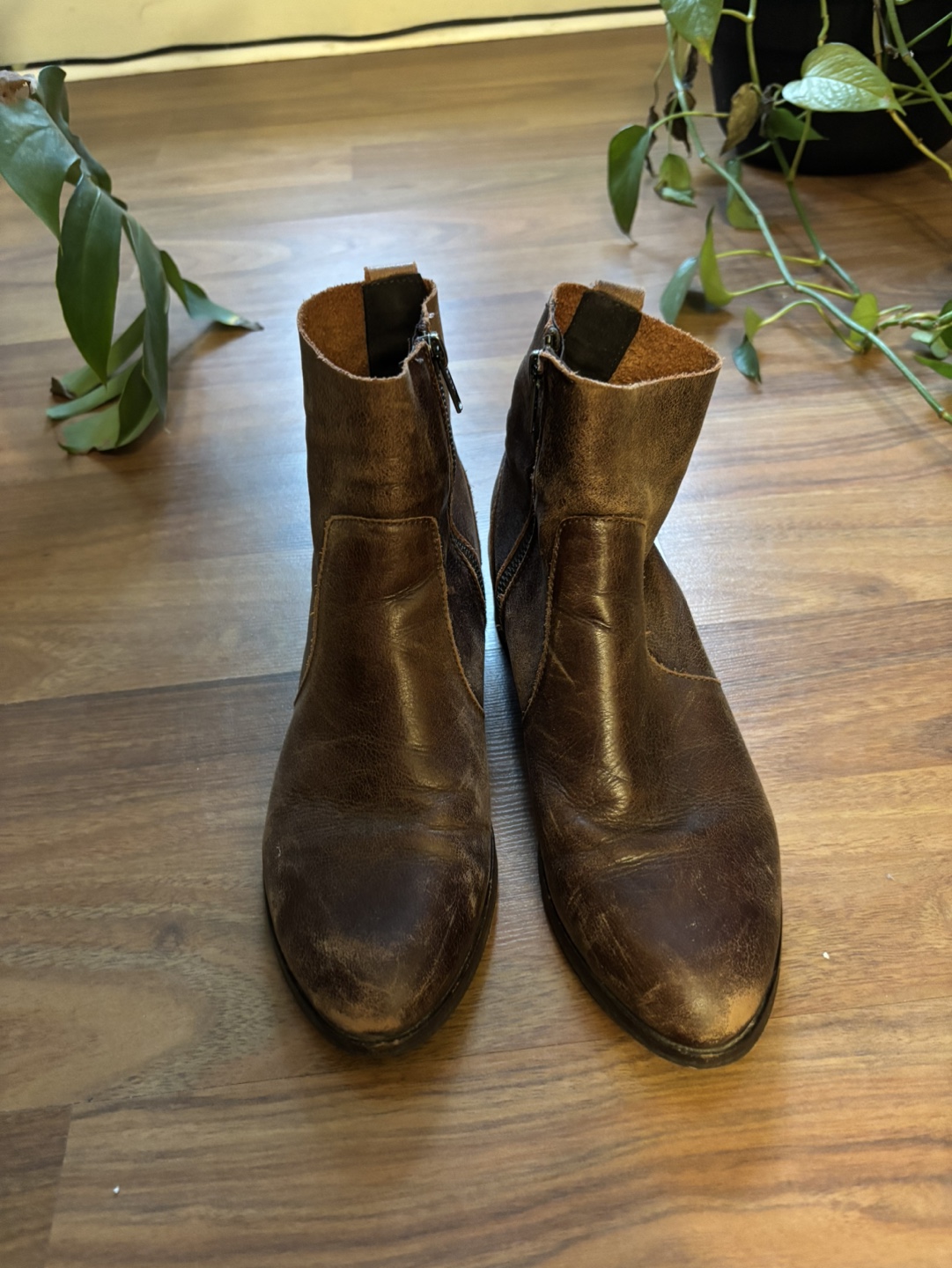 Brown Leather Ankle Boots