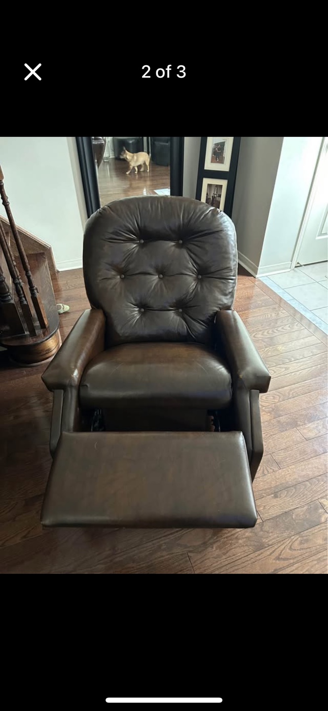 Brown Leather Recliner Chair - photo 2