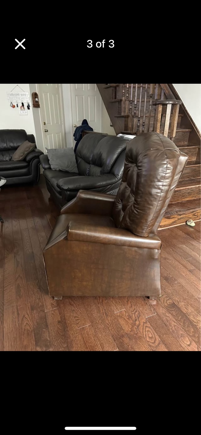Brown Leather Recliner Chair - photo 3