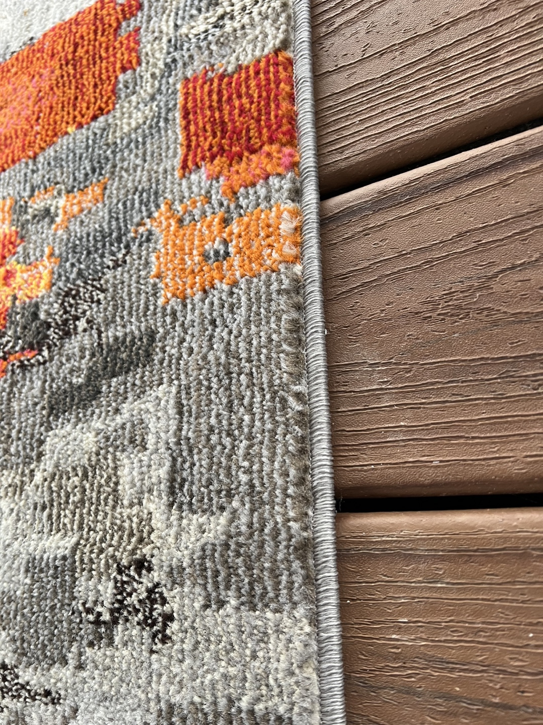 Modern Abstract Area Rug - Orange, Grey & Teal - photo 3