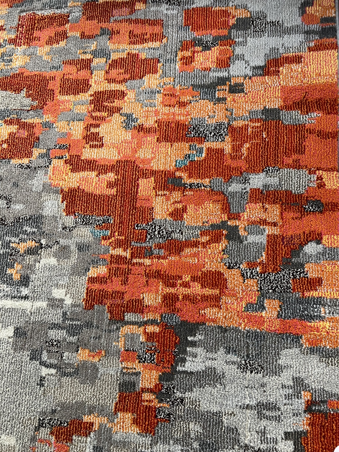 Modern Abstract Area Rug - Orange, Grey & Teal - photo 4